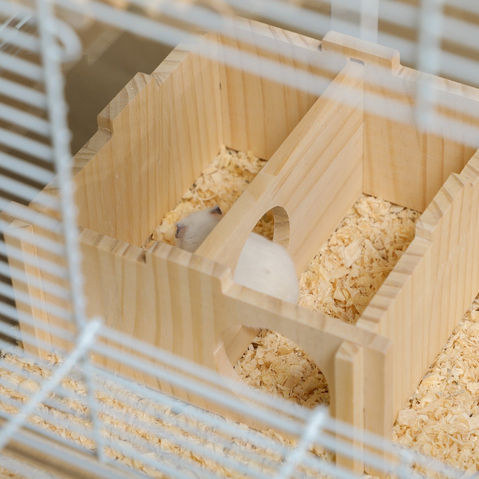 Pawhut Hamster Cage, Gerbil Cage W/ Deep Bottom, Wooden Ramp, Exercise Wheel