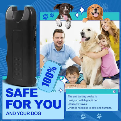 Ultrasonic Dog Repeller Portable Anti-Barking Deterrent Handheld 3In1 Dog Training Device Repel Animals Pets Dog Trainer