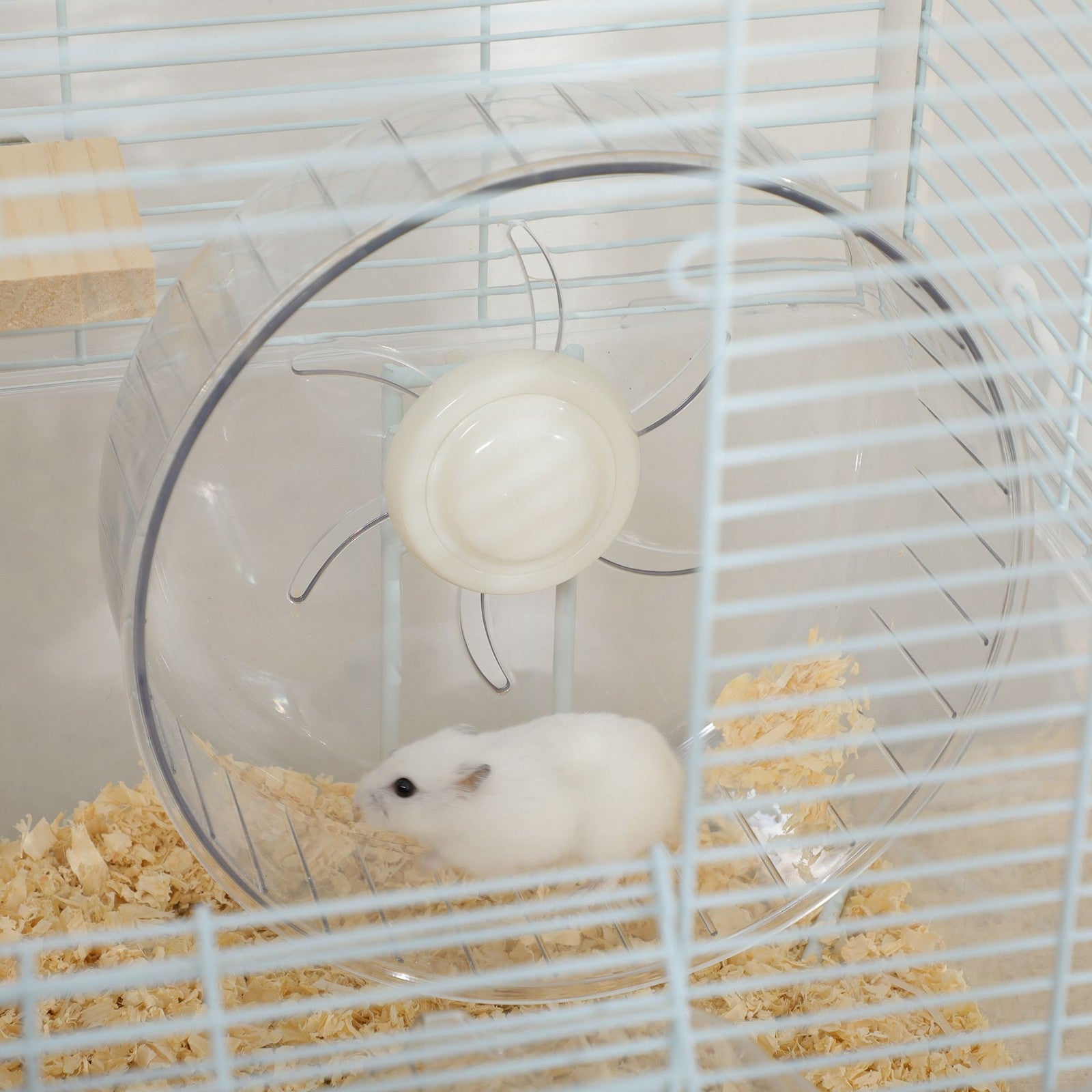 Pawhut Hamster Cage, Gerbil Cage W/ Deep Bottom, Wooden Ramp, Exercise Wheel